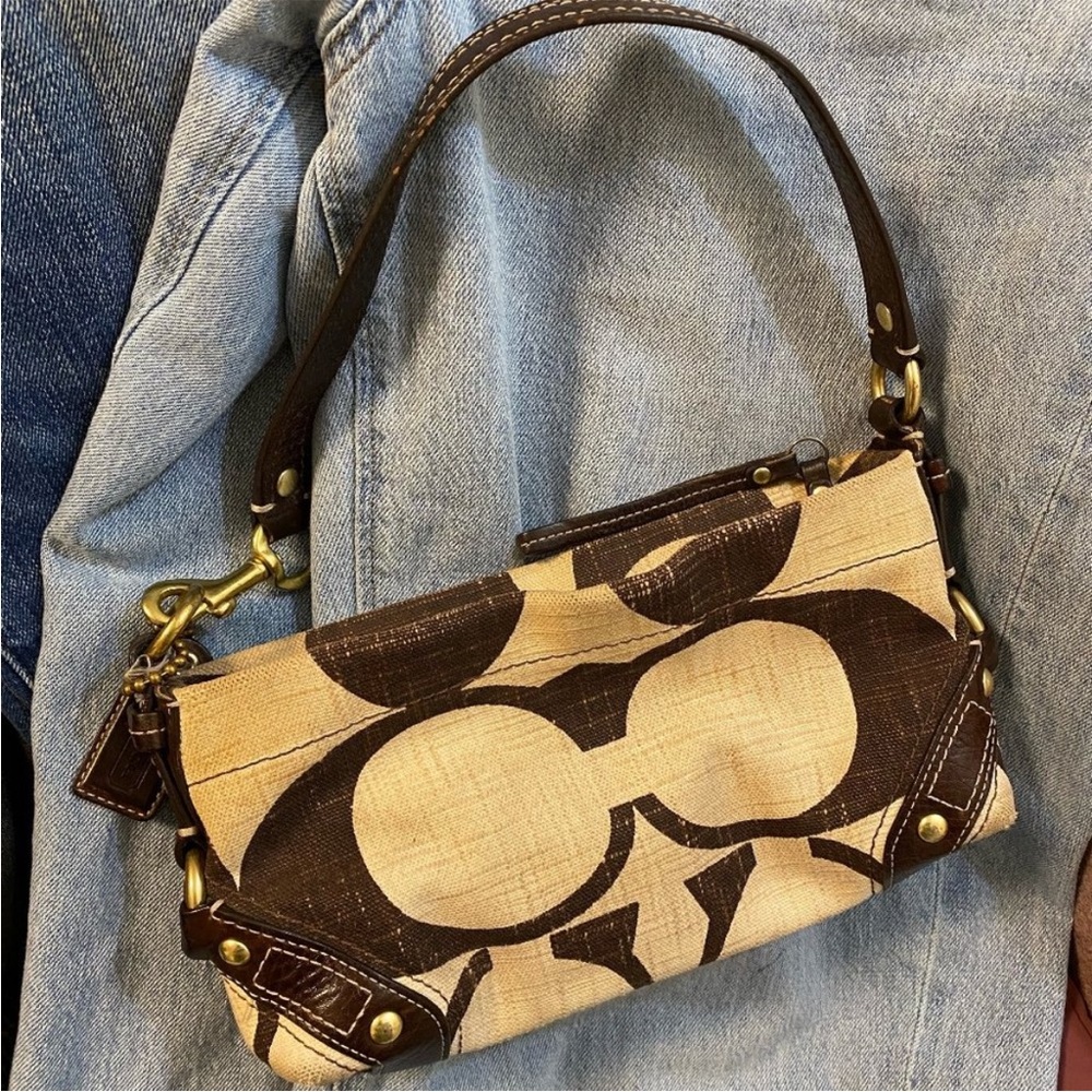 Coach Brown and Tan Shoulder Bag